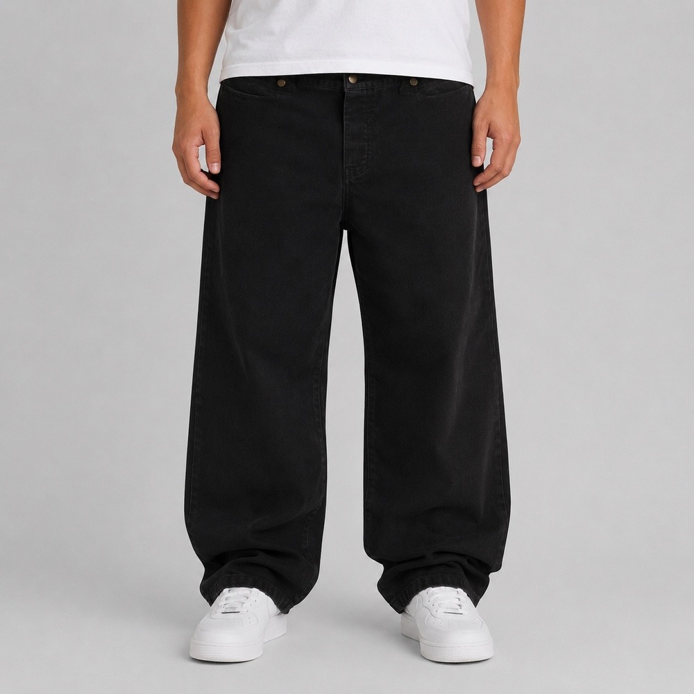 Vintage Classic Old West Styles Pants Mens 46 Black Ranch Buckle Back Trousers